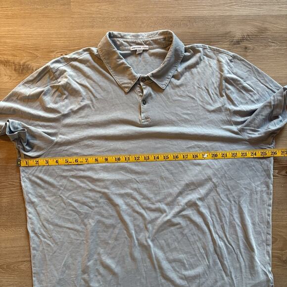 Standard James Perse Polo Shirt Mens Size 4 (XL) Blue Short Sleeve Made In USA - Picture 2 of 6
